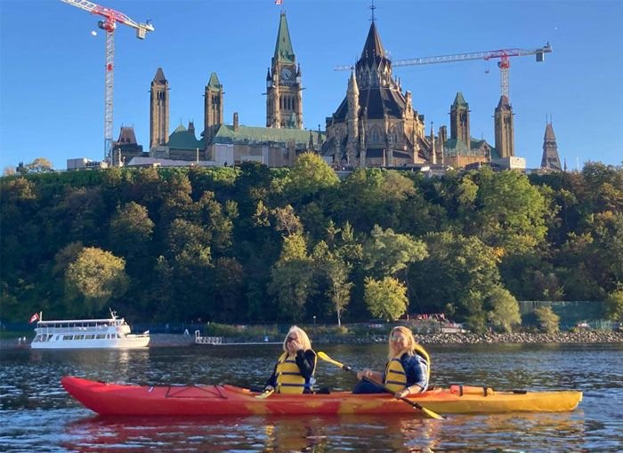 Kayak Rental in front of Parliament Hill in Ottawa